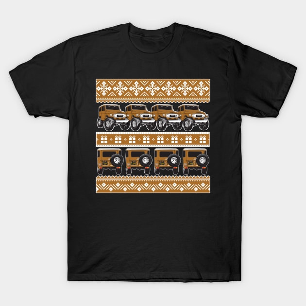 FJ40 Christmas Sweater in Brown T-Shirt by Bulloch Speed Shop